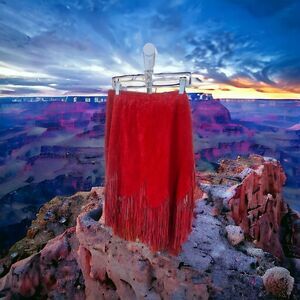 Lariat red western suede skirt